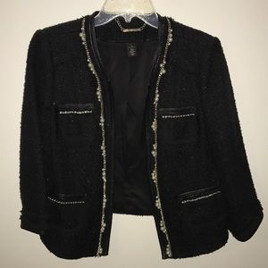 White House Black Market Embellished Black Blazer